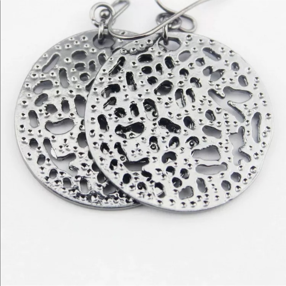 Gun metal drop earrings